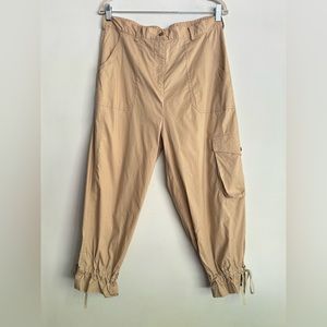 Anthony Original Ladies‎ Cropped Adjustable Ankle Beige Khaki Cargo Pants Sz L